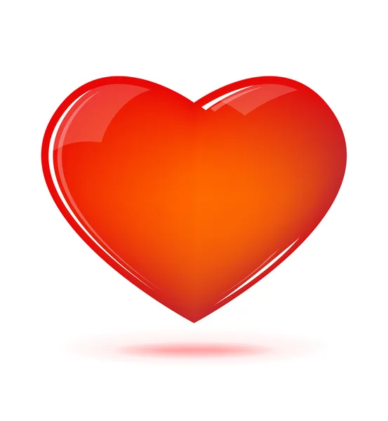 Corazón rojo símbolo — Vector de stock