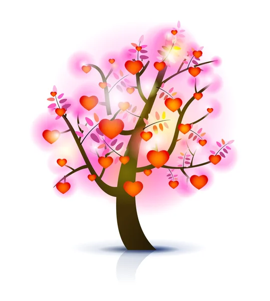 Hjärtat träd illustration — Stock vektor