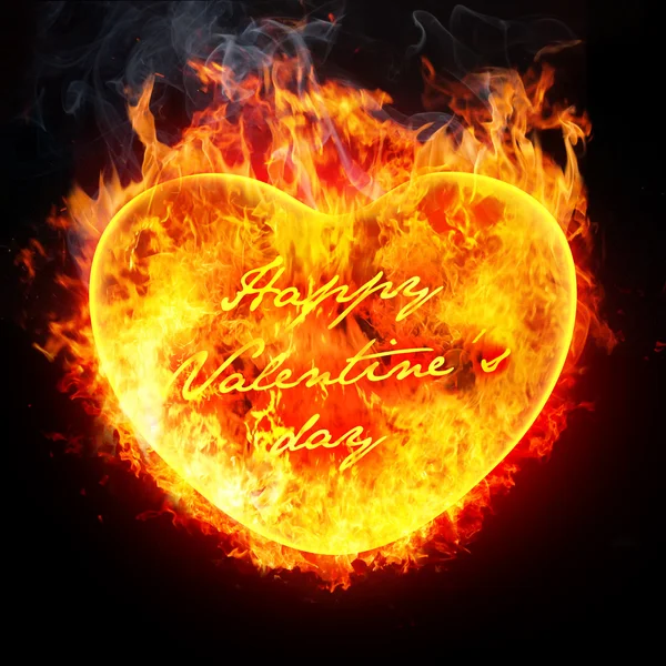 Yangın kalp — Stok fotoğraf