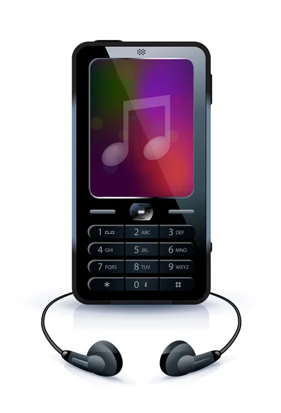 Téléphone portable noir — Image vectorielle
