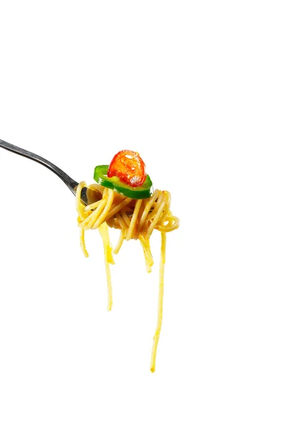 香辣的意大利面食番茄和辣椒调味汁 — 图库照片