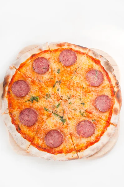 stock image Italian original thin crust pepperoni pizza