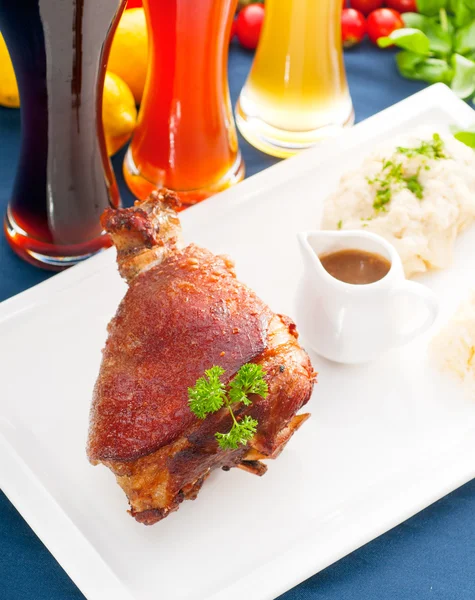 stock image Original German BBQ pork knuckle