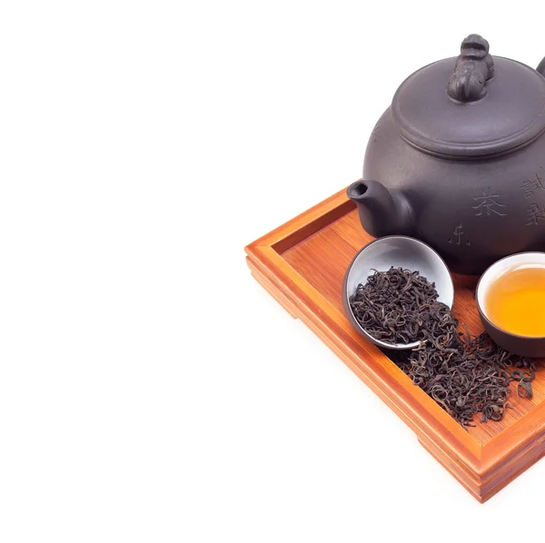 中国绿色茶煲和杯子 — 图库照片