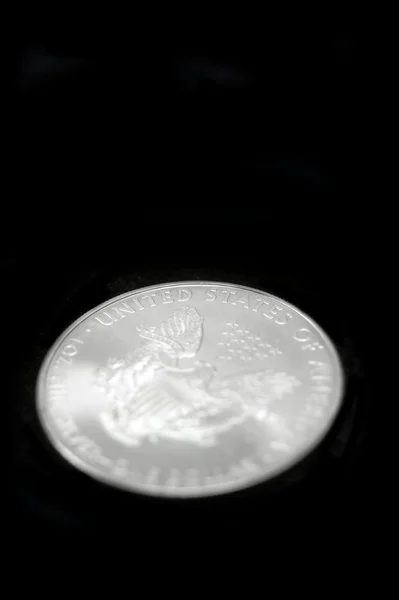 Moneta d'argento americano del dollaro dell'aquila — Foto Stock
