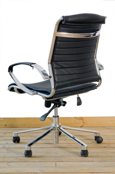 Krzesło nowoczesne skórzane czarne — Zdjęcie stockowe