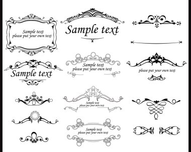 Set of vintage frames clipart