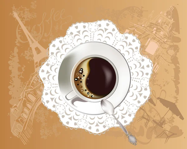 Background with a coffee cup — Stock Vector