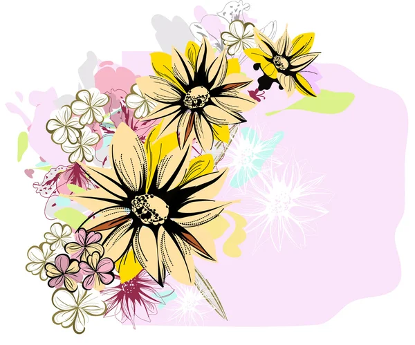 Delicate bloemen achtergrond met bloemen — Stockvector