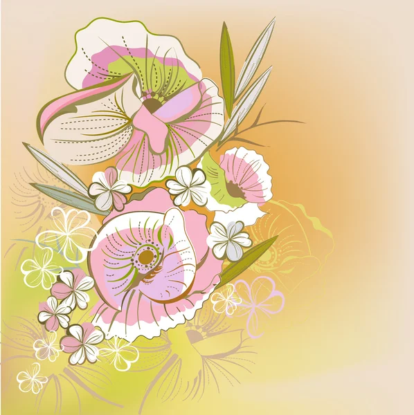 Çiçekli narin çiçek arka plan — Stok Vektör