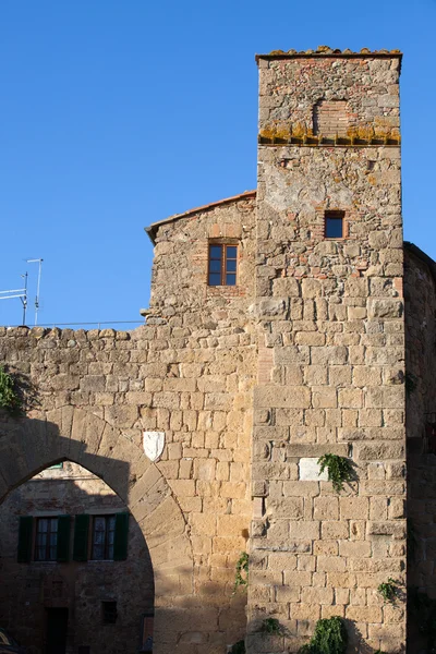 Monticchiello - Středověká vesnice nedaleko Pienzy. Toskánsko. Itálie — Stock fotografie