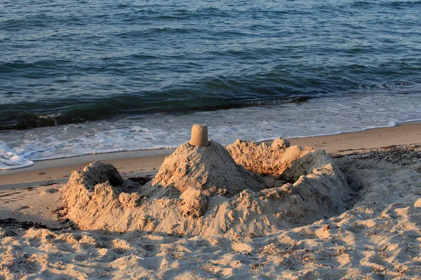 海滩上的沙堡 — 图库照片