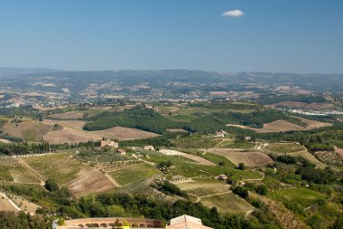 san gimignano çevresindeki tepeler. Toskana