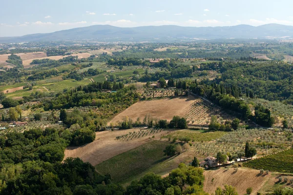 Kullarna runt san gimignano. Toscana — Stockfoto