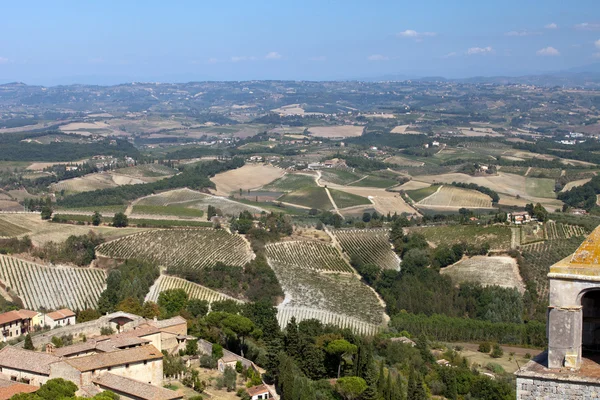 Wzgórzach wokół san gimignano. Toskania — Zdjęcie stockowe