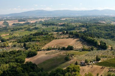 san gimignano çevresindeki tepeler. Toskana