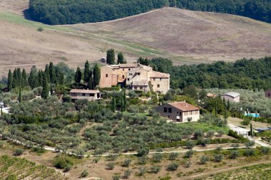 san gimignano çevresindeki tepeler. Toskana