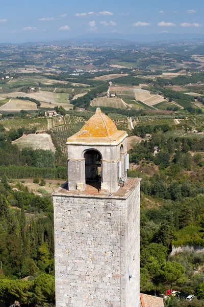 Wieś Toskanii san gimignano widok z wieży — Zdjęcie stockowe