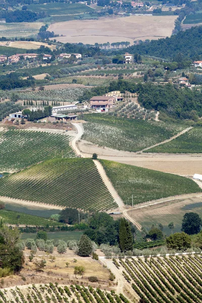 Heuvels rond san gimignano. Toscane — Stockfoto