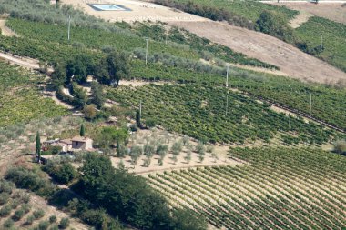 san gimignano çevresindeki tepeler. Toskana