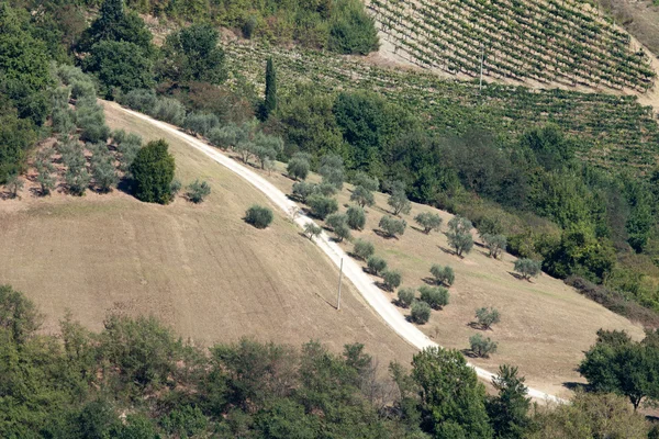 Wzgórzach wokół san gimignano. Toskania — Zdjęcie stockowe