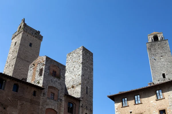 San gimignano a tornyok, Toszkána, Olaszország — Stock Fotó
