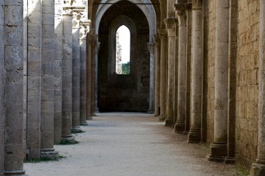 The side nave of the Abbey of San Galgano clipart