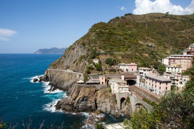 Cinque Terre, Liguria, İtalya 'da Güzel Kıyı Çizgisi