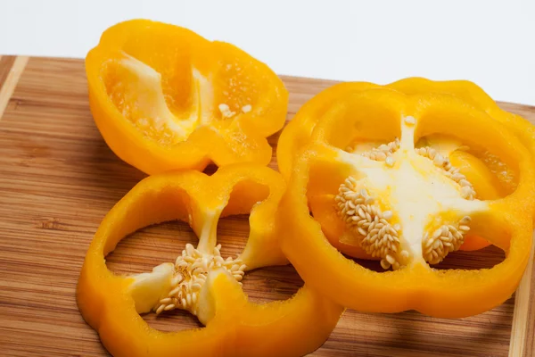 Κοντινό πλάνο κίτρινες πιπεριές — Φωτογραφία Αρχείου