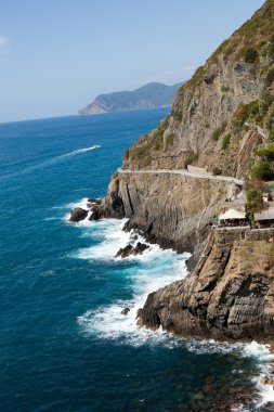 riomaggiore kayalıklardan. Cinque terre, liguria, İtalya