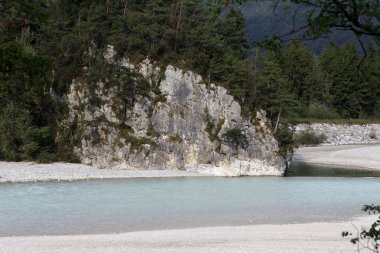 View From Moggio Bridge to Canin Mountain clipart