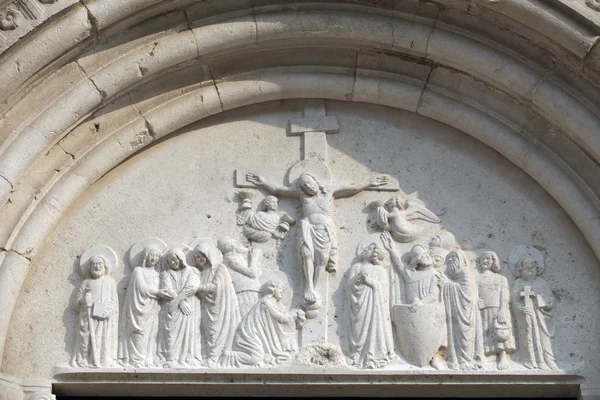 Portal da Catedral em Venzone — Fotografia de Stock