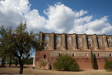 san galgano abbey yan duvar. Toskana