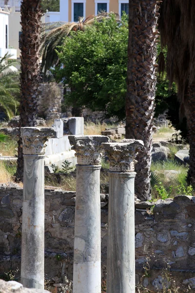 Dodecanese 'deki Kos Adası' ndaki antik agora kalıntıları. — Stok fotoğraf