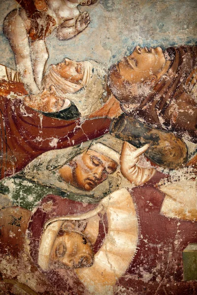 比萨，坎波桑托、 胜利的死亡、 详细信息、 壁画、 buonamico buffalma — 图库照片