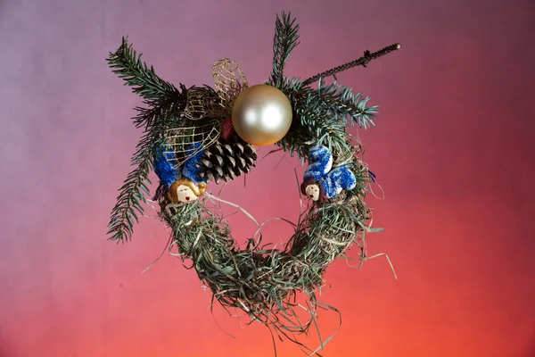 Eco přátelské Vánoční dekorace, ručně vyrobené ze sena — Stock fotografie