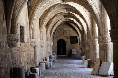 Rhodes - the medieval building of the Hospital of the Knights. clipart