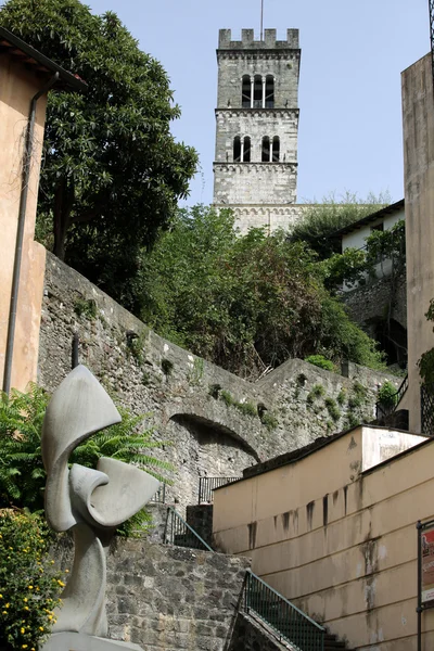 stock image Barga a medieval hilltop town in Tuscany.