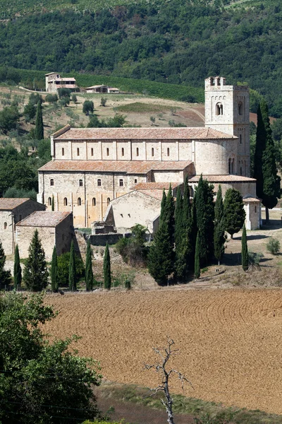 Sant Antimo Abdij bij Montalcino in Toscane, Italië — Stockfoto