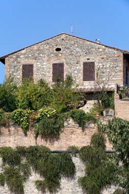 San gimignano-küçük Ortaçağ hill town Toskana duvarlı