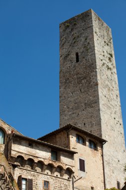 San gimignano-küçük Ortaçağ hill town Toskana duvarlı