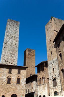 San gimignano-küçük Ortaçağ hill town Toskana duvarlı