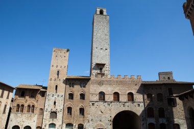 San gimignano-küçük Ortaçağ hill town Toskana duvarlı