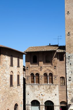 San gimignano-küçük Ortaçağ hill town Toskana duvarlı