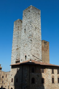 San gimignano-küçük Ortaçağ hill town Toskana duvarlı