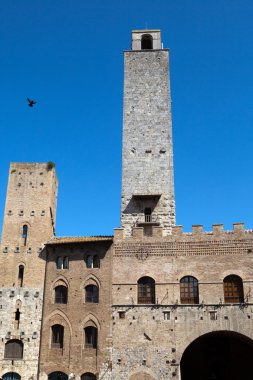 San gimignano-küçük Ortaçağ hill town Toskana duvarlı