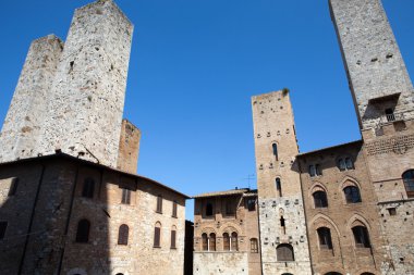 San gimignano-küçük Ortaçağ hill town Toskana duvarlı