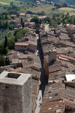 Tuscan Köyü san gimignano görünümünden kule