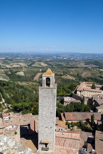 Της Τοσκάνης χωριό san gimignano θέα από τον πύργο — Φωτογραφία Αρχείου