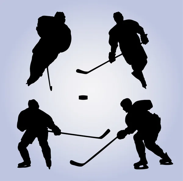 Silueta de hockey negro — Vector de stock